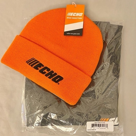 ECHO NWT 3XL T Shirt & Brand New Beanie Cap Set. Great Gift! Echo Equipment - Picture 1 of 3